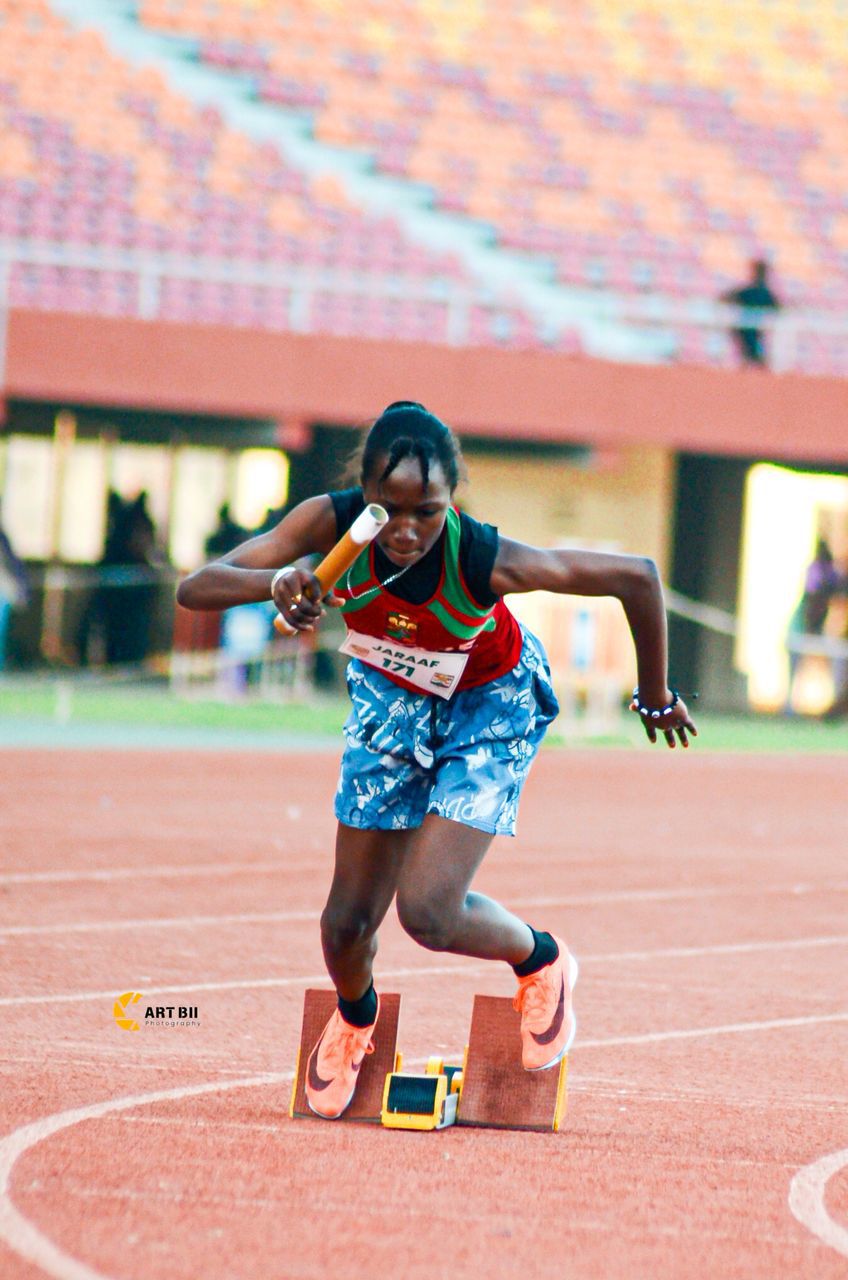 Athlète Jaraaf au starting block